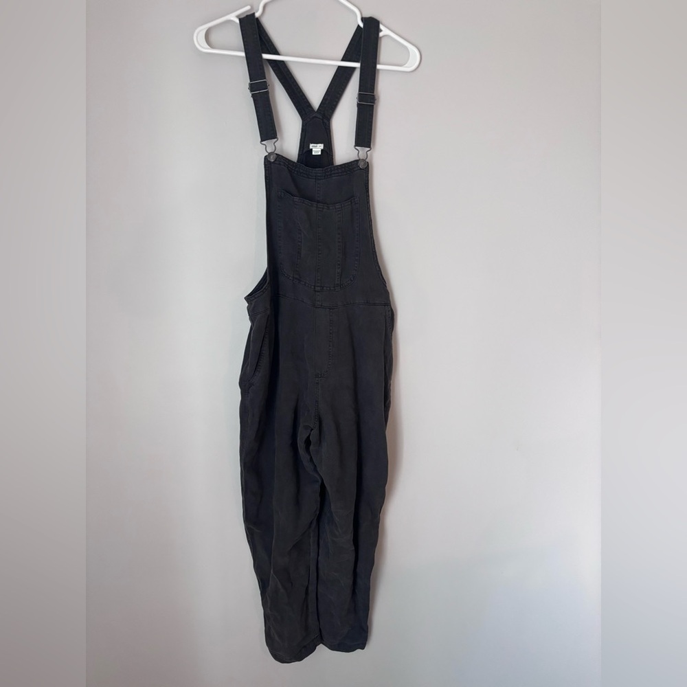 Aerie Twill Linen Utility Overall Jumper Soft Gray Women's Size S